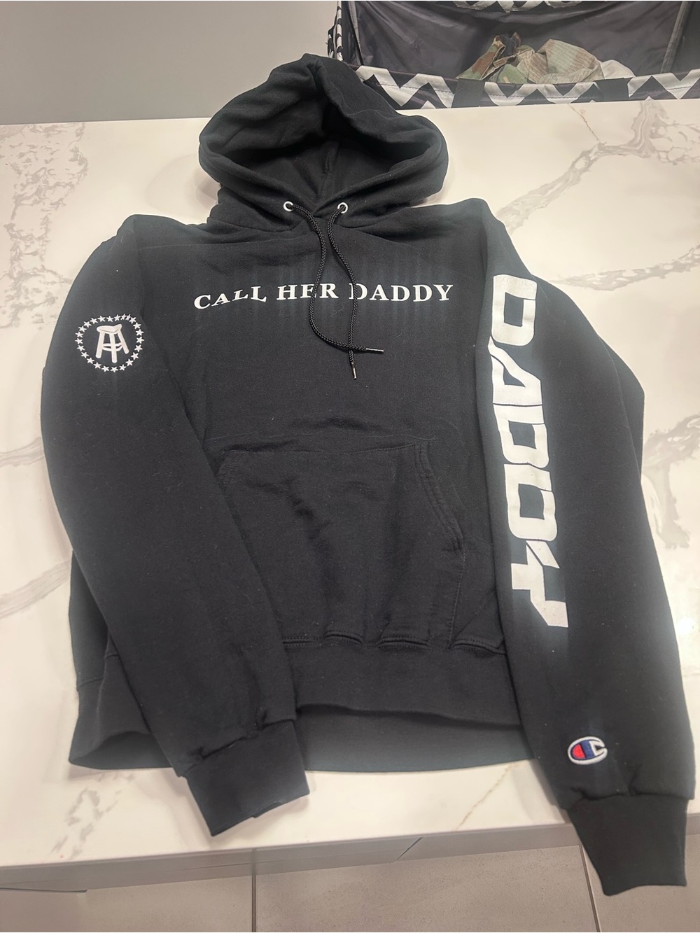 Champion Black "CALL HER DADDY" Graphic Pullover Hoodie - Picture 3 of 6
